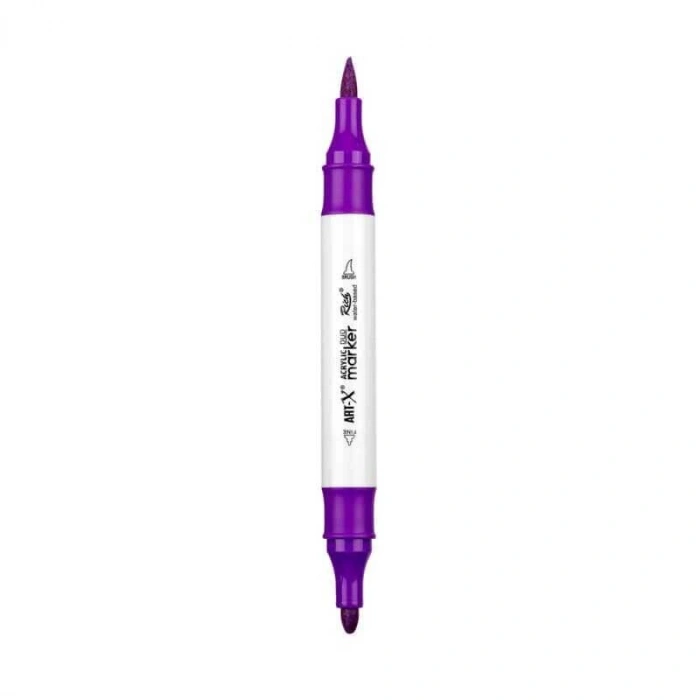 Rich Art-X Acrylic Duo Marker Çift Uçlu Su Bazlı Boyama Markörü No:27 Eflatun