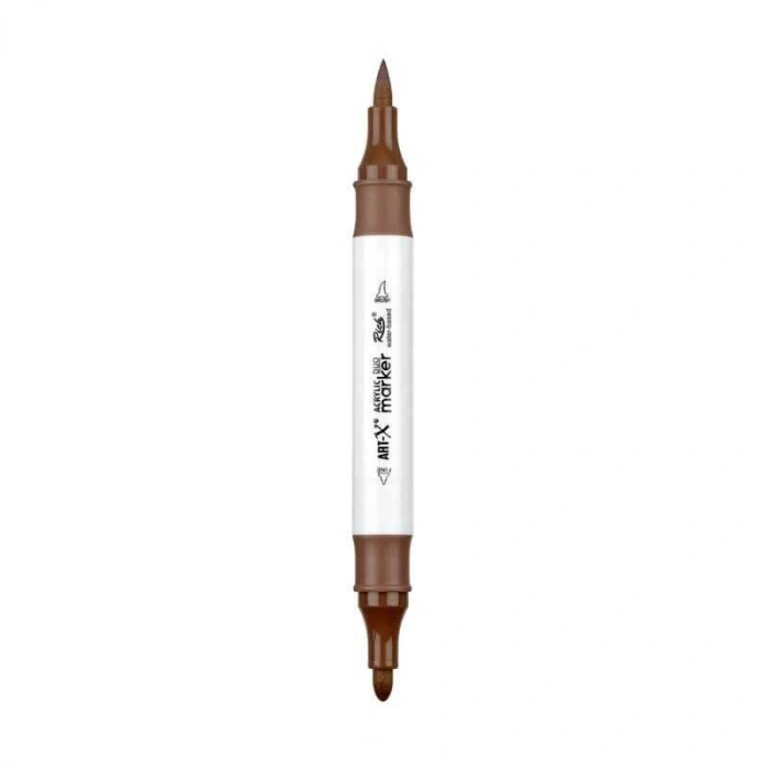 Rich Art-X Acrylic Duo Marker Çift Uçlu Su Bazlı Boyama Markörü No:206 Sütlü Kahve