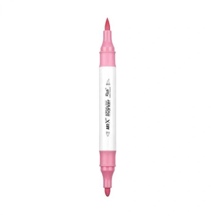 Rich Art-X Acrylic Duo Marker Çift Uçlu Su Bazlı Boyama Markörü No:25 Pastel Pembe