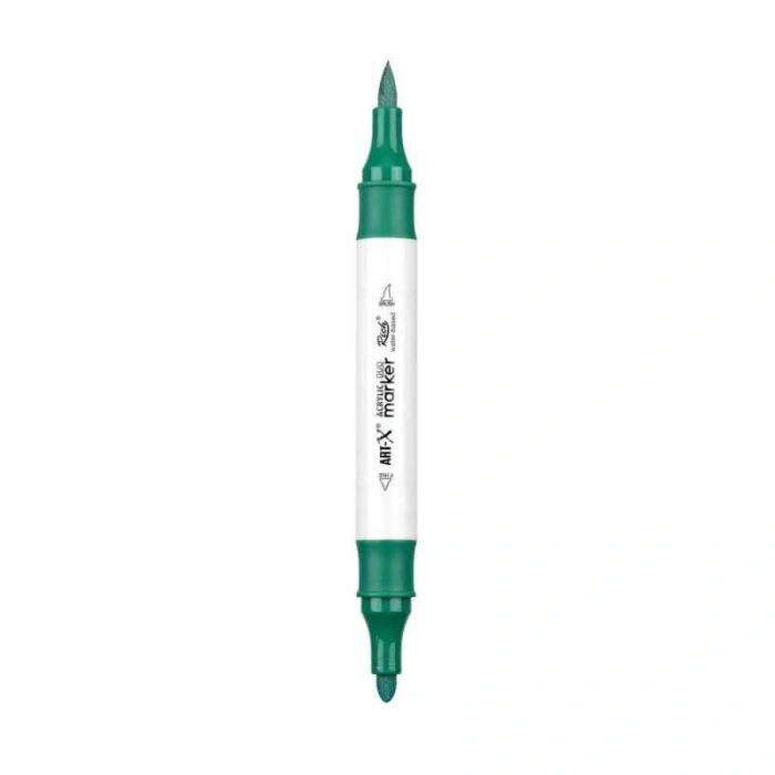 Rich Art-X Acrylic Duo Marker Çift Uçlu Su Bazlı Boyama Markörü No:152 Deniz Yeşili