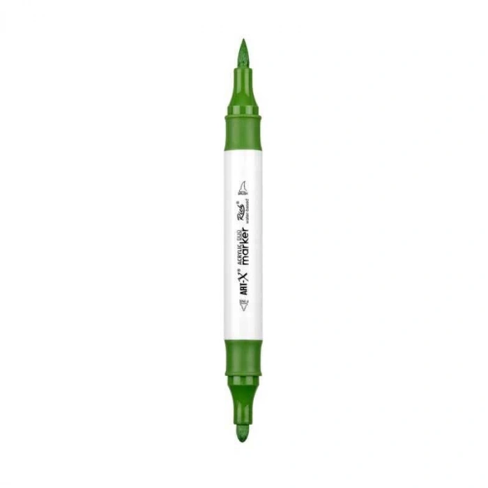 Rich Art-X Acrylic Duo Marker Çift Uçlu Su Bazlı Boyama Markörü No:154 Yaprak Yeşili