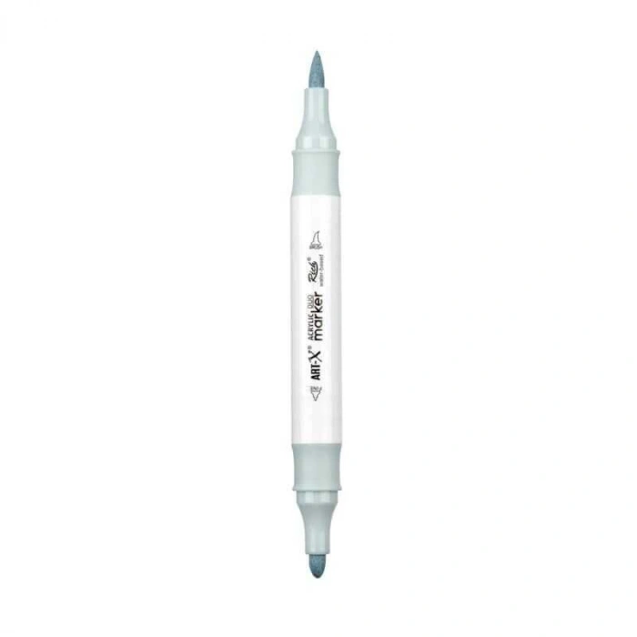Rich Art-X Acrylic Duo Marker Çift Uçlu Su Bazlı Boyama Markörü No:153 Gri Mavi