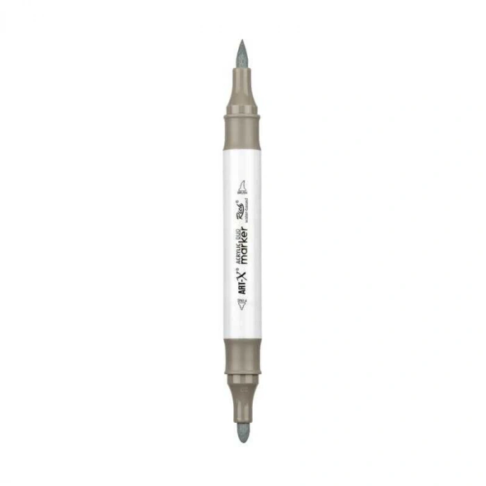 Rich Art-X Acrylic Duo Marker Çift Uçlu Su Bazlı Boyama Markörü No:130 Taş Gri