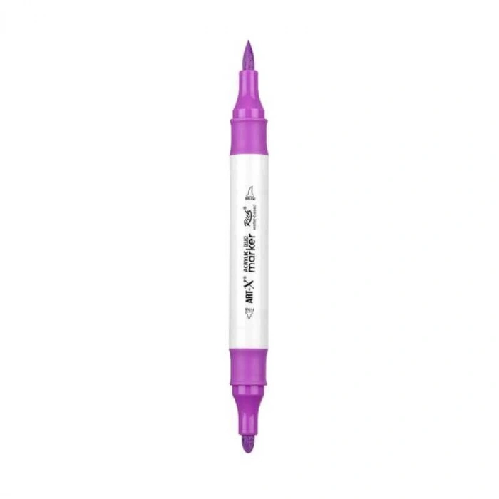 Rich Art-X Acrylic Duo Marker Çift Uçlu Su Bazlı Boyama Markörü No:131 Açık Mor