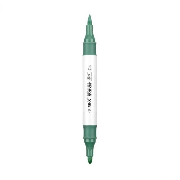 Rich Art-X Acrylic Duo Marker Çift Uçlu Su Bazlı Boyama Markörü No:132 Açık Zümrüt Yeşili