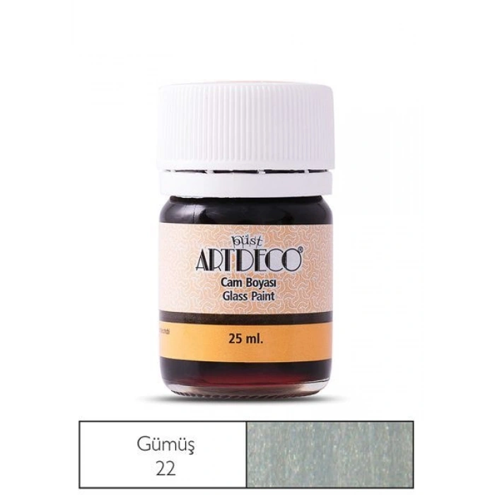 Artdeco Cam Vitray Boyası 25 ml. 22 METALİK GÜMÜŞ