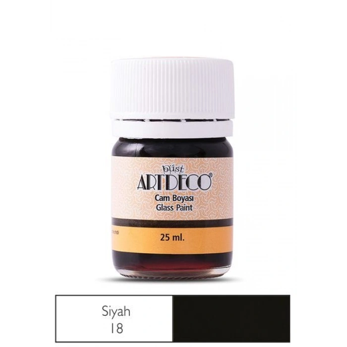 Artdeco Cam Vitray Boyası 25 ml. 18 SİYAH