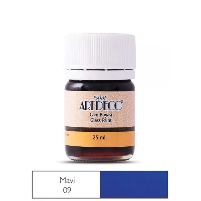 Artdeco Cam Vitray Boyası 25 ml. 09 MAVİ
