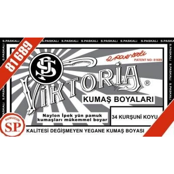 Viktoria Toz Kumaş Boyası 34 KURŞUNİ KOYU