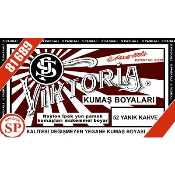 Viktoria Toz Kumaş Boyası 52 YANIK KAHVE