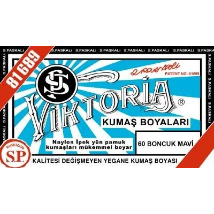 Viktoria Toz Kumaş Boyası 60 BONCUK MAVİ