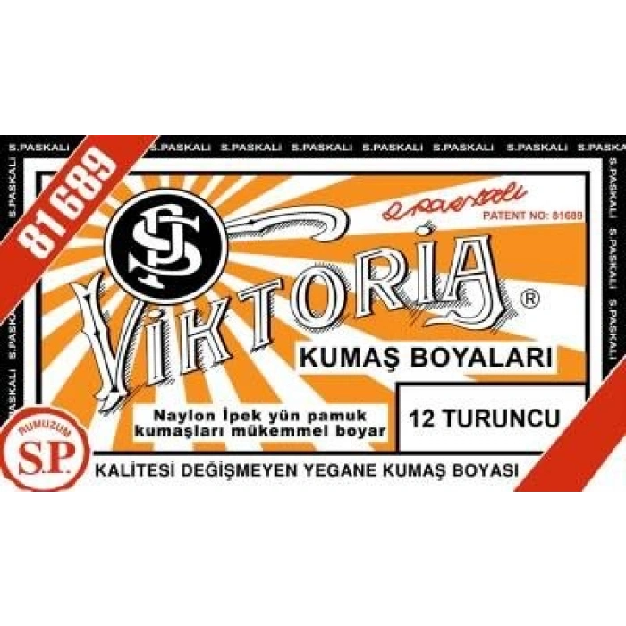 Viktoria Toz Kumaş Boyası 12 TURUNCU