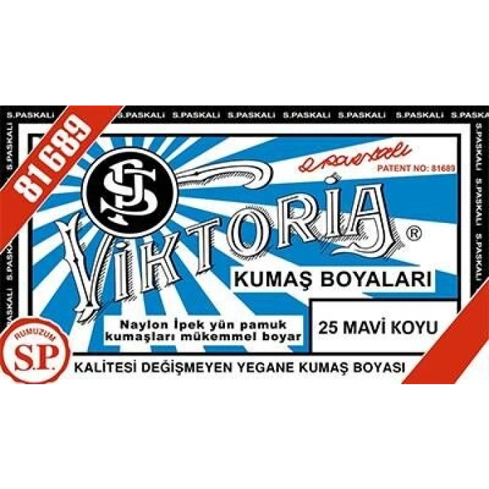 Viktoria Toz Kumaş Boyası 25 MAVİ KOYU