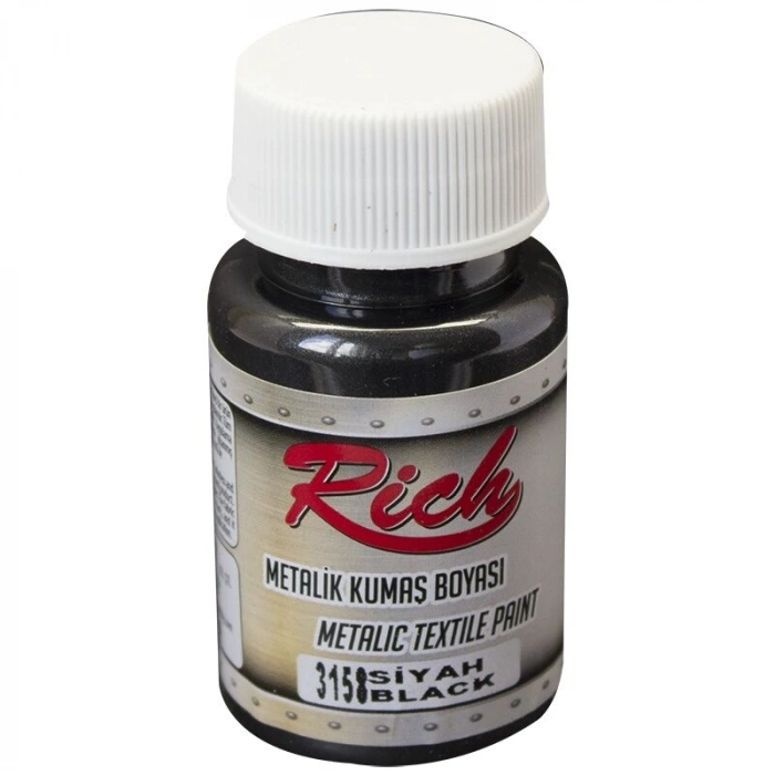 Rich Metalik Kumaş Boyası 50 cc. 3158 SİYAH
