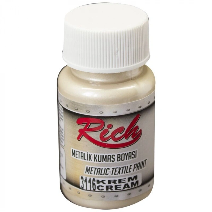 Rich Metalik Kumaş Boyası 50 cc. 3116 KREM