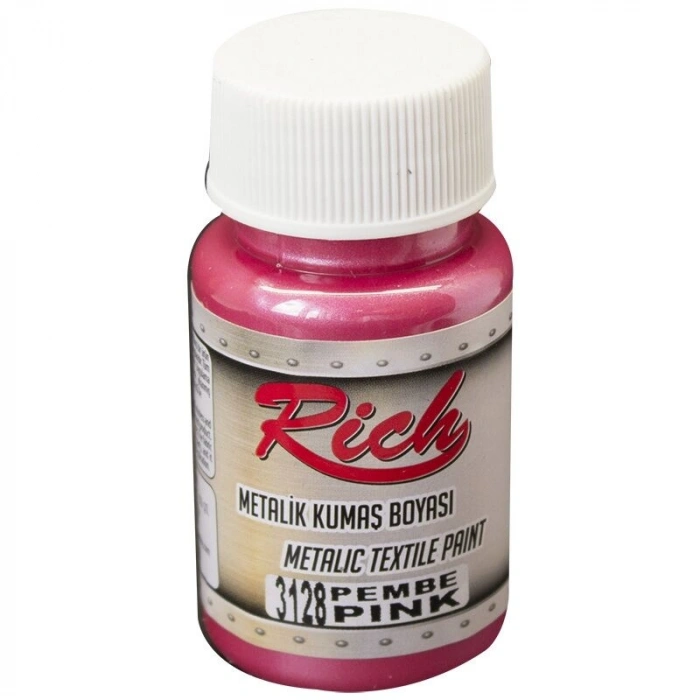 Rich Metalik Kumaş Boyası 50 cc. 3128 PEMBE