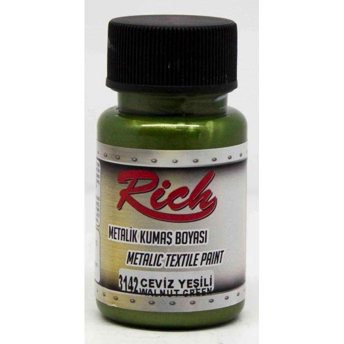 Rich Metalik Kumaş Boyası 50 cc. 3142 CEVİZ YEŞİLİ
