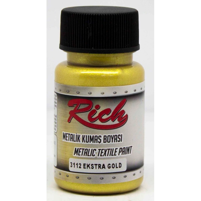 Rich Metalik Kumaş Boyası 50 cc. 3112 EXTRA ALTIN