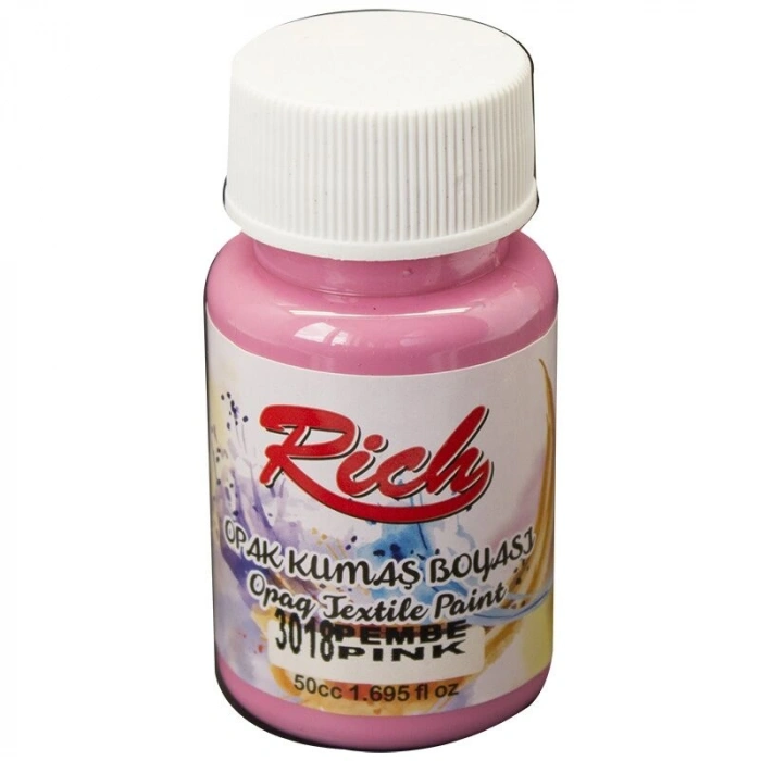 Rich Opak Kumaş Boyası 50 cc. 3018 PEMBE