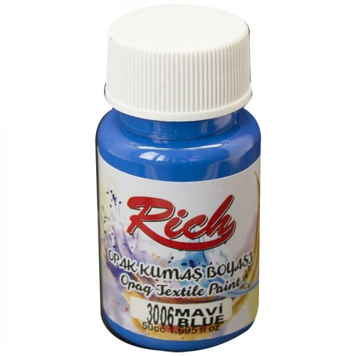 Rich Opak Kumaş Boyası 50 cc. 3006 MAVİ