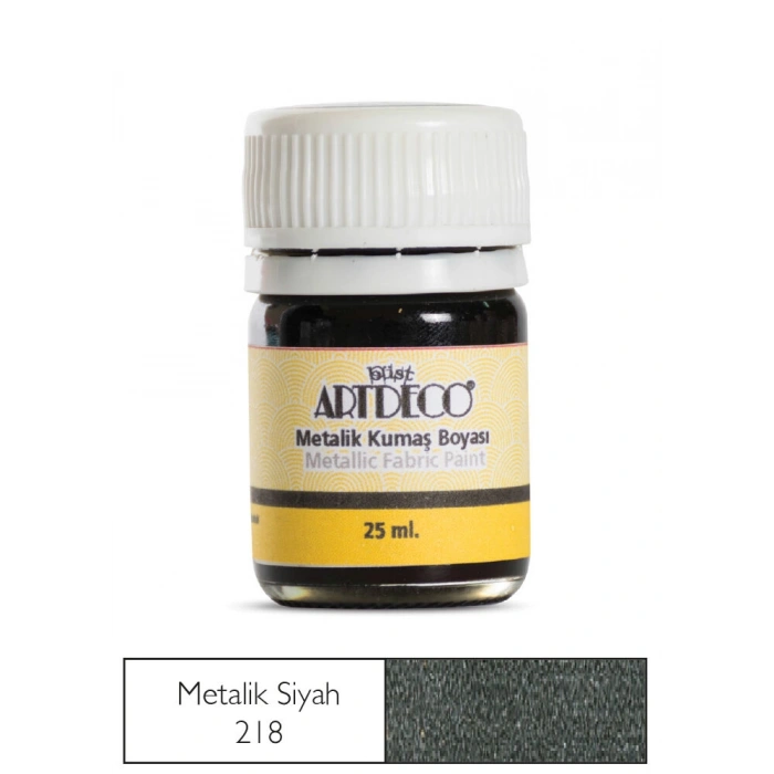 Artdeco Metalik Kumaş Boyası 218 Siyah