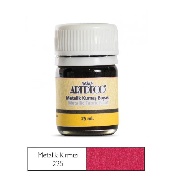 Artdeco Metalik Kumaş Boyası 225 Kırmızı