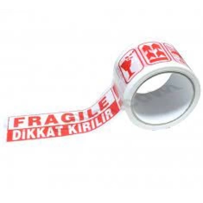 70x40 Dikkat Kırılır Uyarı Baskılı Koli Bantı