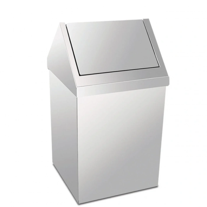 80 Lt Çatı Kapaklı Çöp Kovası Paslanmaz ( 1 Adet )