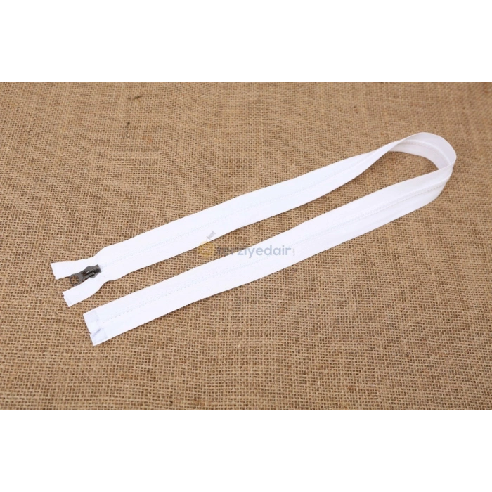 80cm Beyaz Kemik Dişli Fermuar