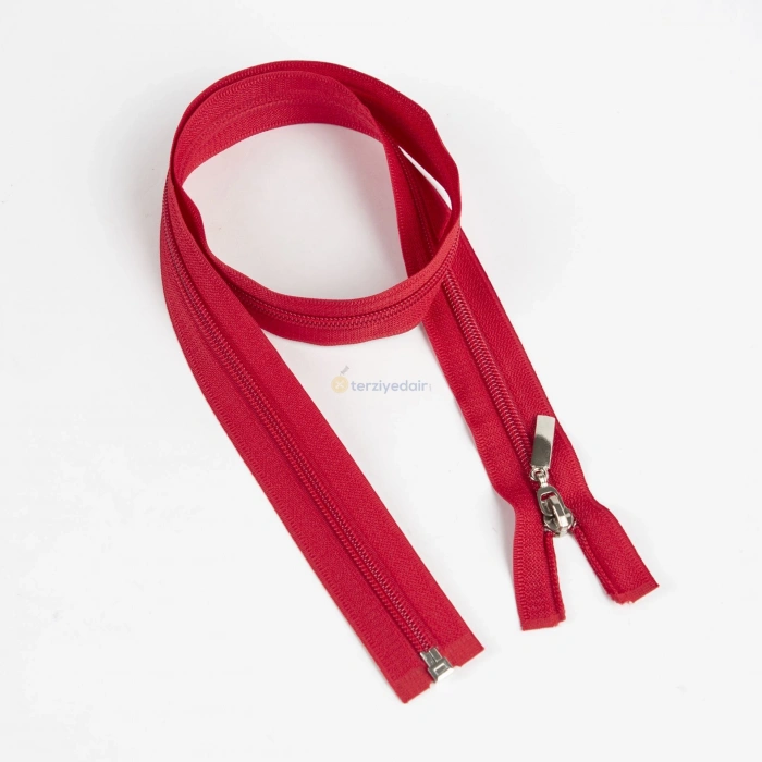 80cm Kırmızı Mont Fermuarı