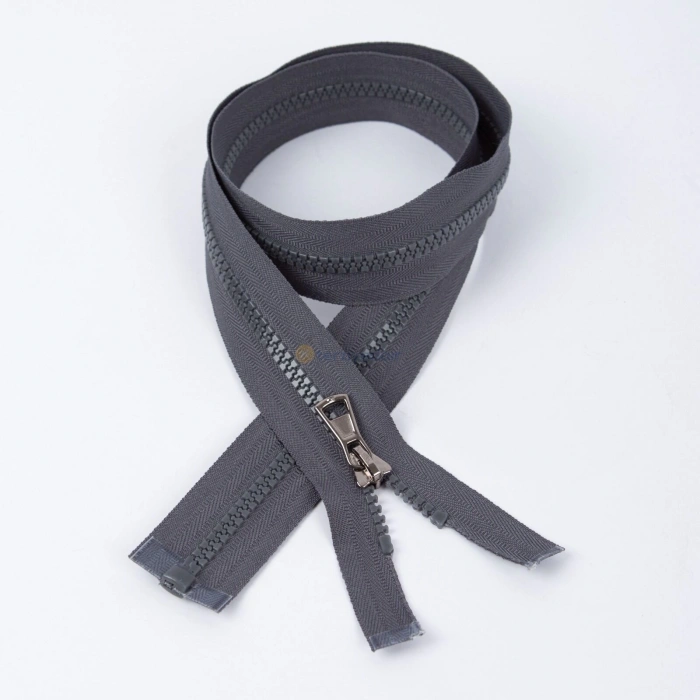 80cm Koyu Gri Kemik Dişli Fermuar