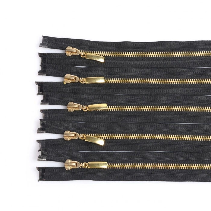 80cm Siyah Metal Gold Dişli Fermuar 5 Adet