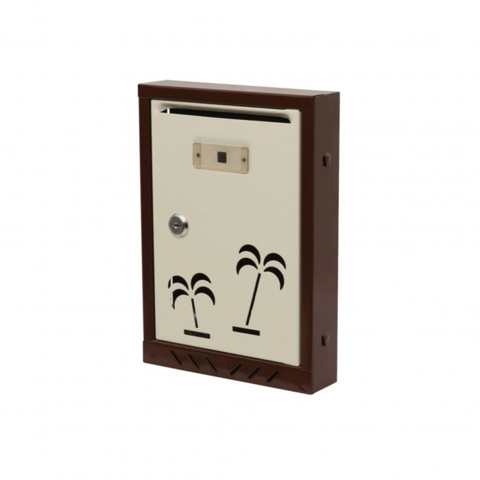 Akşan Palmiye Posta Kutusu Kahverengi / Krem