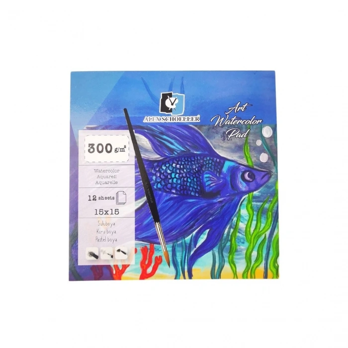 Alex Schoeller Art Sulu Boya Defteri 300gr 15x15cm 12yp