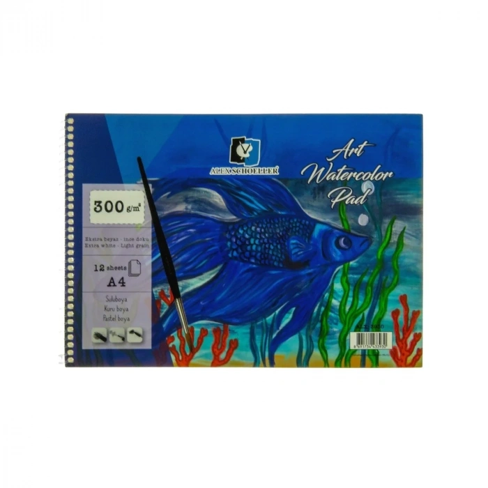 Alex Schoeller Art Sulu Boya Defteri 300gr A4 12yp Spiralli ALX 3930