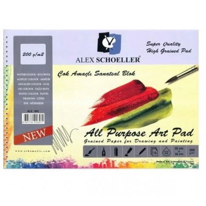Alex Schoeller Çok Amaçlı Sanatsal Blok 200gr 25x35cm