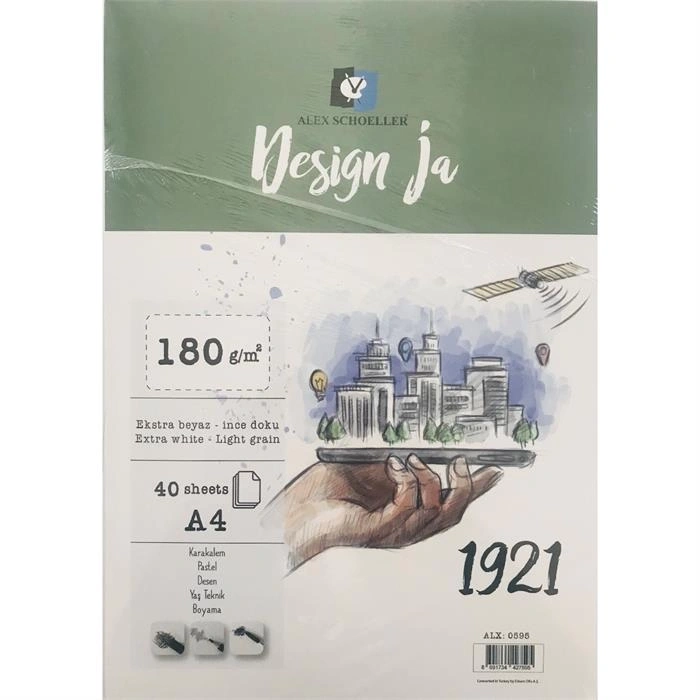 Alex Schoeller Design Ja Eskiz Defteri 180gr A4 40 Yaprak ALX 0595