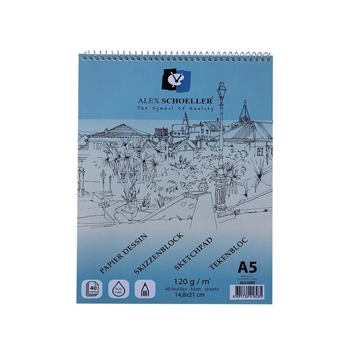 Alex Schoeller Eskiz Blok Defter 120gr A5 40 Yaprak ALX 0285