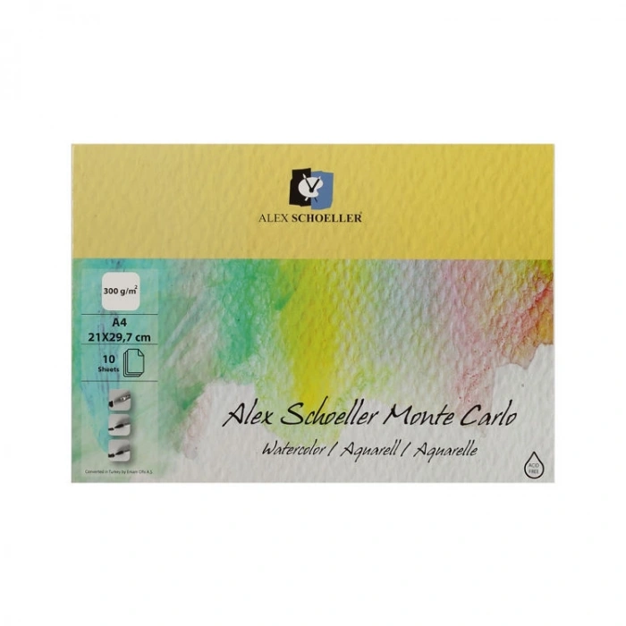 Alex Schoeller Monte Carlo Sulu Boya Defteri Blok 300 gr. A4 10 yaprak
