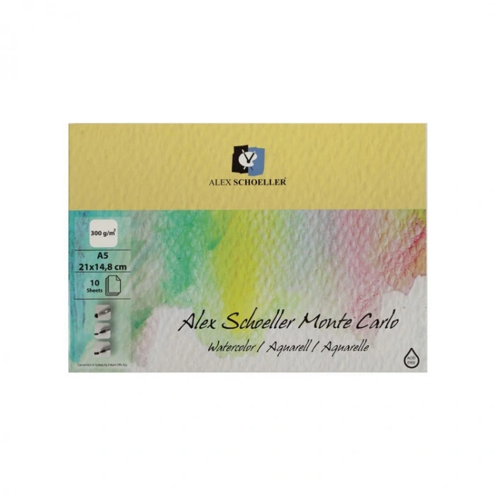 Alex Schoeller Monte Carlo Sulu Boya Defteri Blok 300 gr. A5 10 yaprak