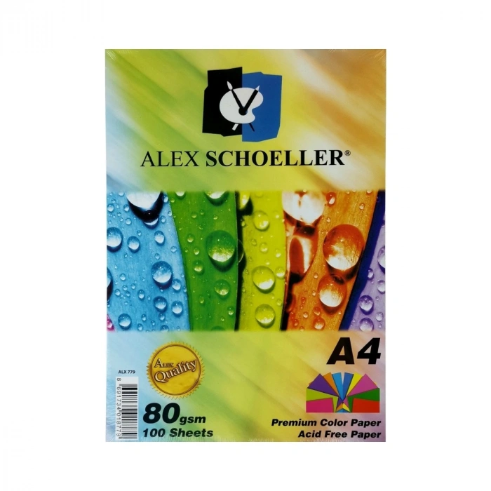Alex Schoeller Renkli Fotokopi Kağıdı A4 80gr 100yp ALX-779