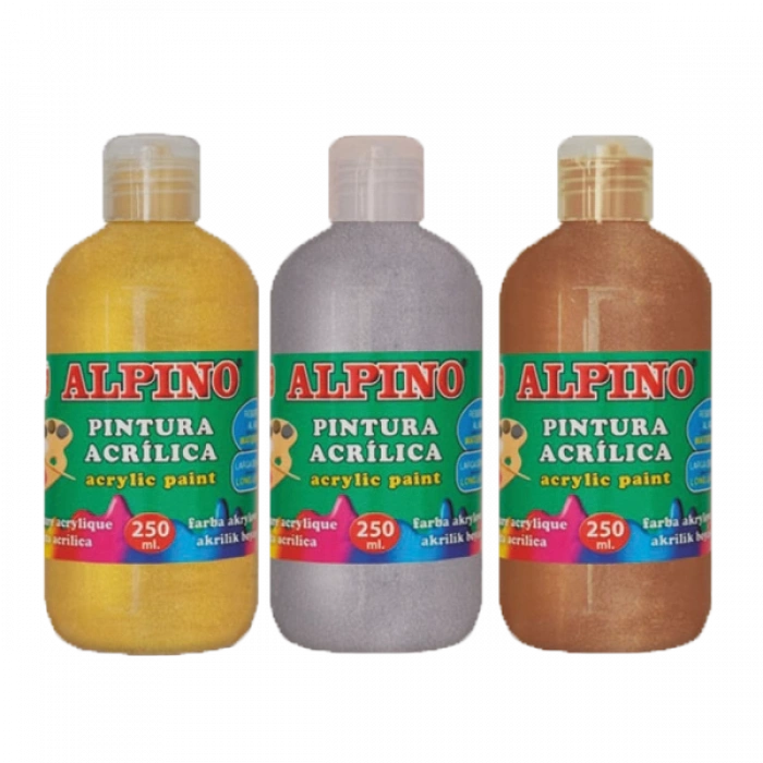 Alpino Akrilik Boya Şişe 250 ML Metalik Bronz DV000134