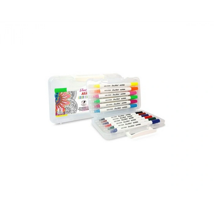 Alpino Fırça Çift Uçlu Keçeli Kalem 12 Renk (AR-800186)