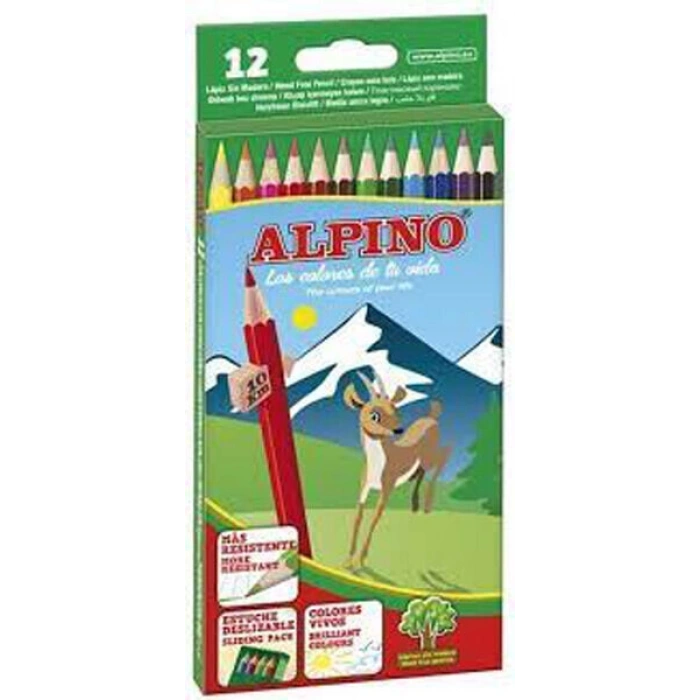 Alpino Kuru Boya 12 Renk Karton Kutu (AL-10654)
