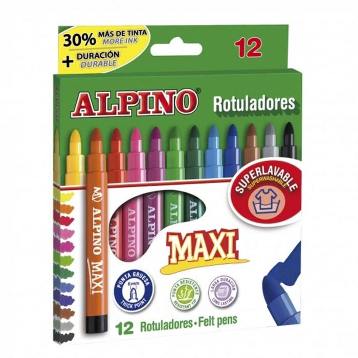 Alpino Maxi Jumbo Keçeli Kalem 12 Renk (AR-06)