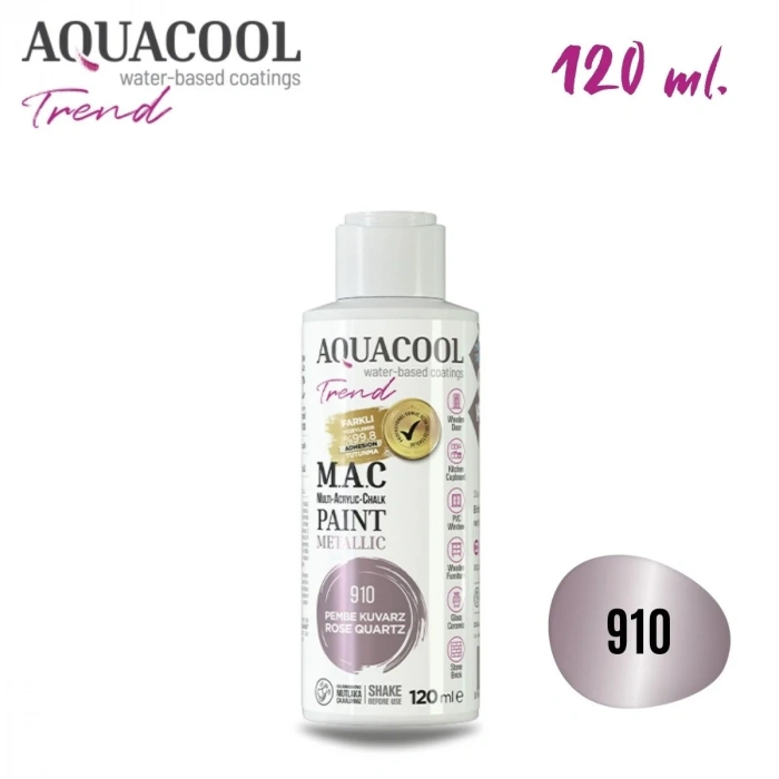 Aquacool Multi Akrilik Boya 120ml 910 Metalik Pembe Kuvars
