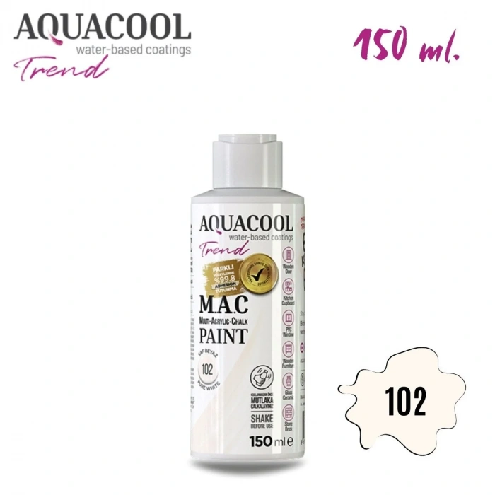 Aquacool Multi Akrilik Boya 150ml 102 Soft Beyaz