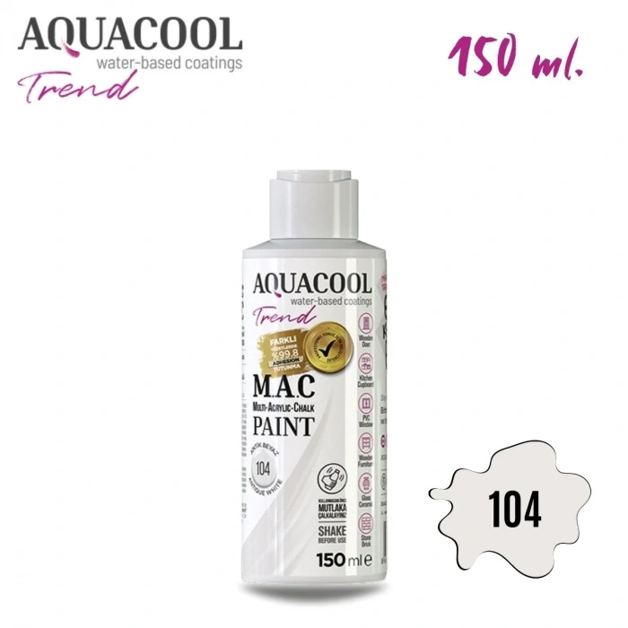 Aquacool Multi Akrilik Boya 150ml 104 Antik Beyaz