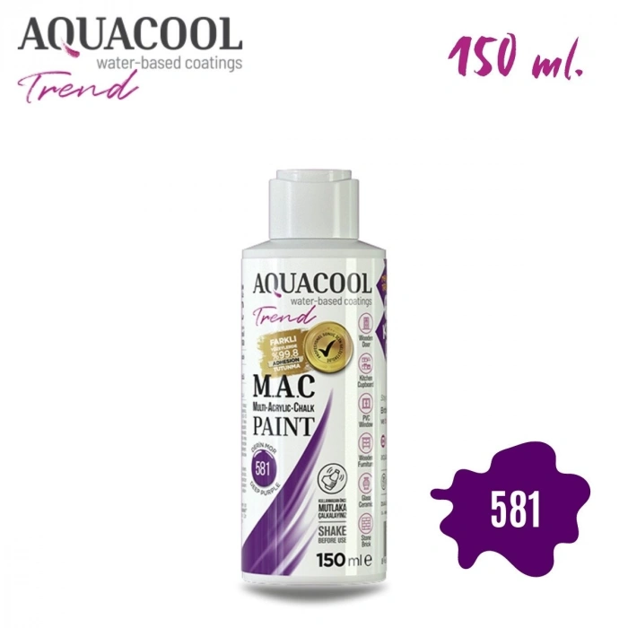 Aquacool Multi Akrilik Boya 150ml 581 Derin Mor