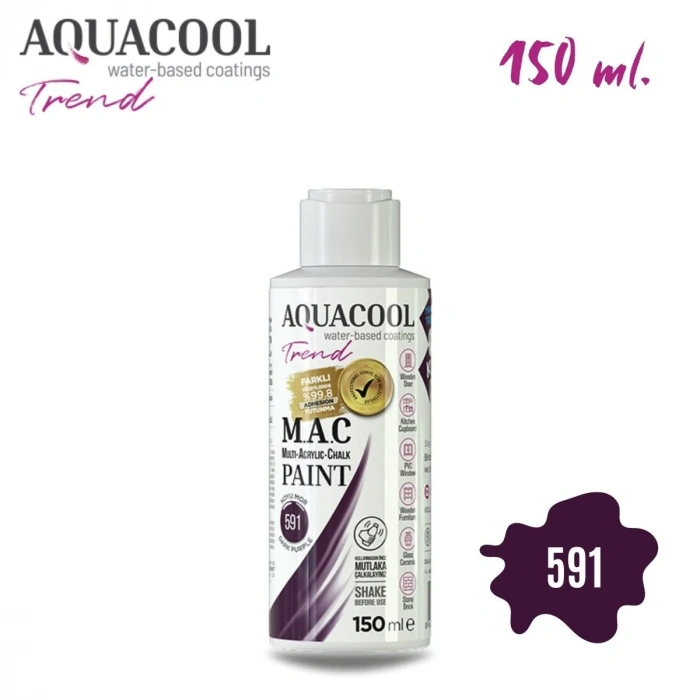 Aquacool Multi Akrilik Boya 150ml 591 Koyu Mor
